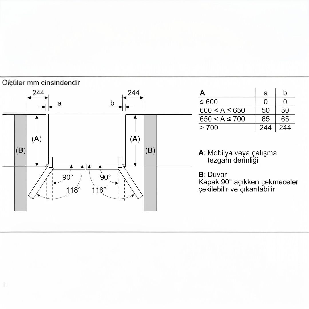 KF96RSBEA iQ700 Gardırop Tipi Buzdolabı, Cam Kapı 183 x 90.5 cm Siyah, Total noFrost