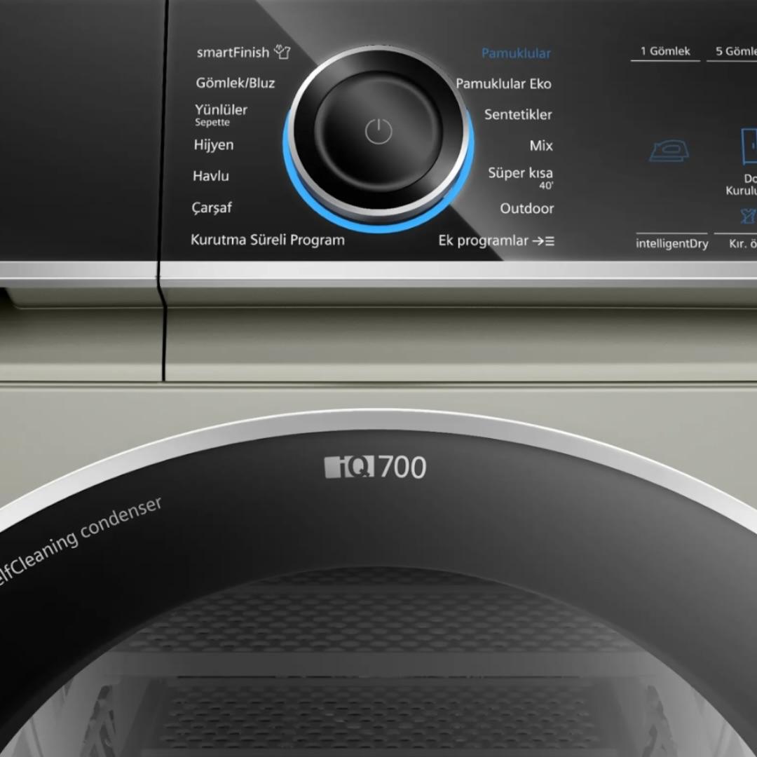 WQ45B2AXTR iQ700 Isı Pompalı Kurutma Makinesi 9 kg Gümüş